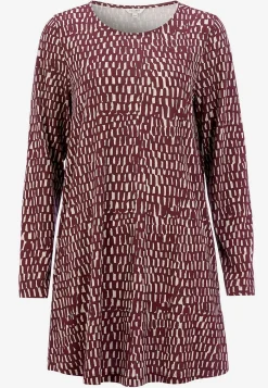 Mønstrede-Cellbes of Sweden Mønstret jerseytunika med lommer Vinrød/Beige/Mønstret