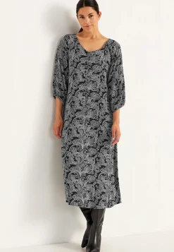Midikjoler-Cellbes of Sweden Mønstret kjole med knapper Sort / Paisley