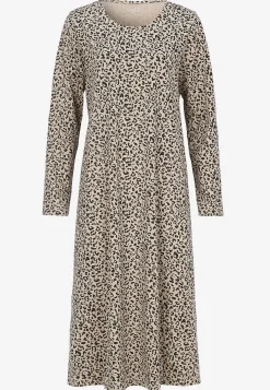 Undertøj|Nat- Og Hyggetøj-Cellbes of Sweden Mønstret, lang natkjole Beige / Leopard