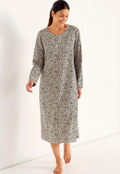 Undertøj|Nat- Og Hyggetøj-Cellbes of Sweden Mønstret, lang natkjole Beige / Leopard
