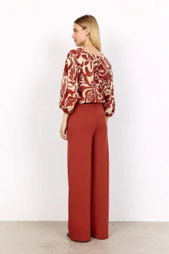 Bluser-Soyaconcept Mønstret viskosebluse Rust / Mønstret