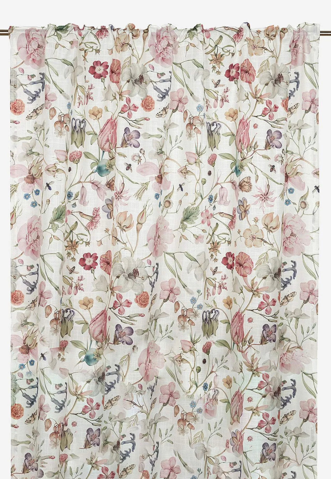 Gardinlængder|Multibåndslængder-Fondaco Multibåndslængde med et blomstermønster 2-pack Offwhite / Blomstret