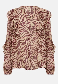 Bluser-Soyaconcept Næsten gennemsigtig bluse med volanter | Cellbes