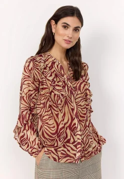 Bluser-Soyaconcept Næsten gennemsigtig bluse med volanter | Cellbes