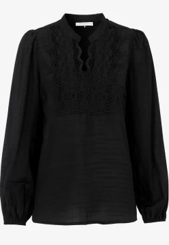 Bluser-Freequent Næsten gennemsigtig bluse med broderi | Cellbes