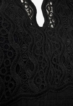 Bluser-Freequent Næsten gennemsigtig bluse med broderi | Cellbes