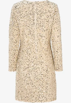 Festkjoler|Festkjoler-Johanna Toftby x Cellbes Pailletkjole i elastisk velour Champagne
