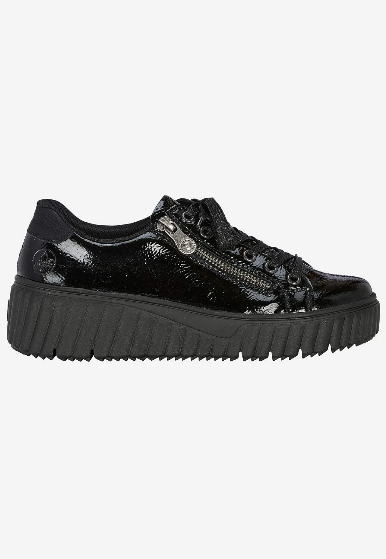 Sneakers|Lædersko-Rieker Patent sneaker i læder | Cellbes