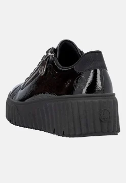 Sneakers|Lædersko-Rieker Patent sneaker i læder | Cellbes