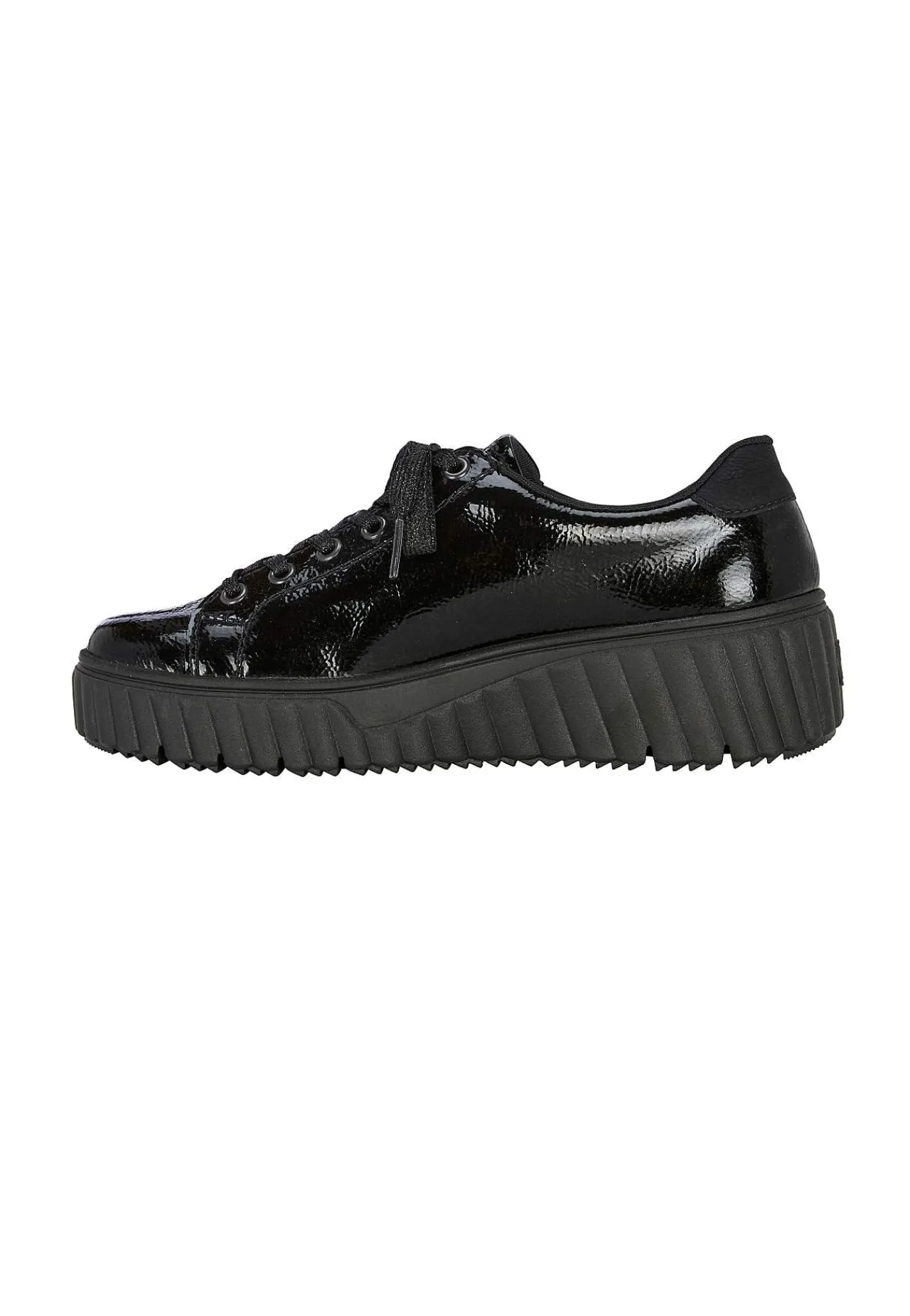 Sneakers|Lædersko-Rieker Patent sneaker i læder | Cellbes