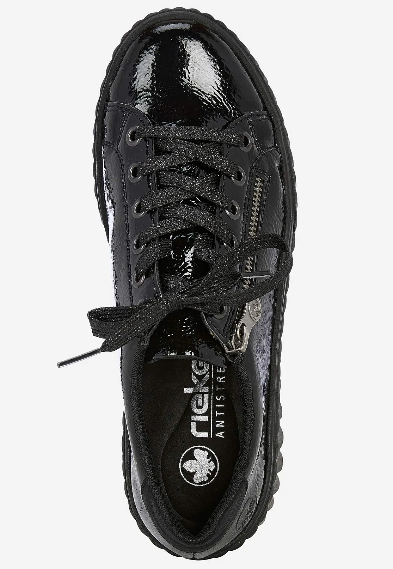 Sneakers|Lædersko-Rieker Patent sneaker i læder | Cellbes