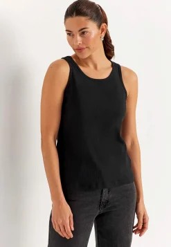 Tanktoppe|Toppe Og Tanktoppe-Cellbes of Sweden Ribbet singlet Sort