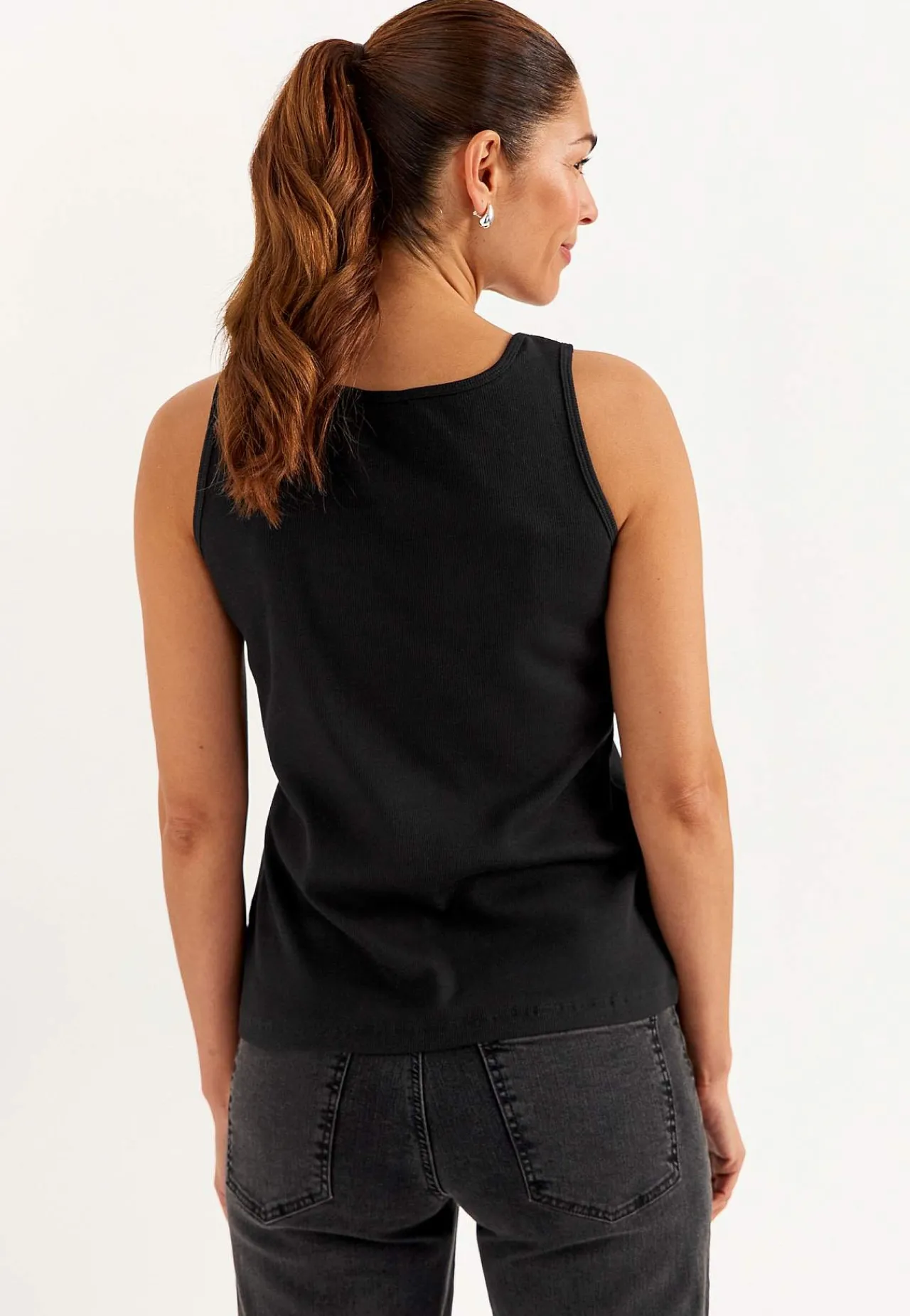 Tanktoppe|Toppe Og Tanktoppe-Cellbes of Sweden Ribbet singlet Sort