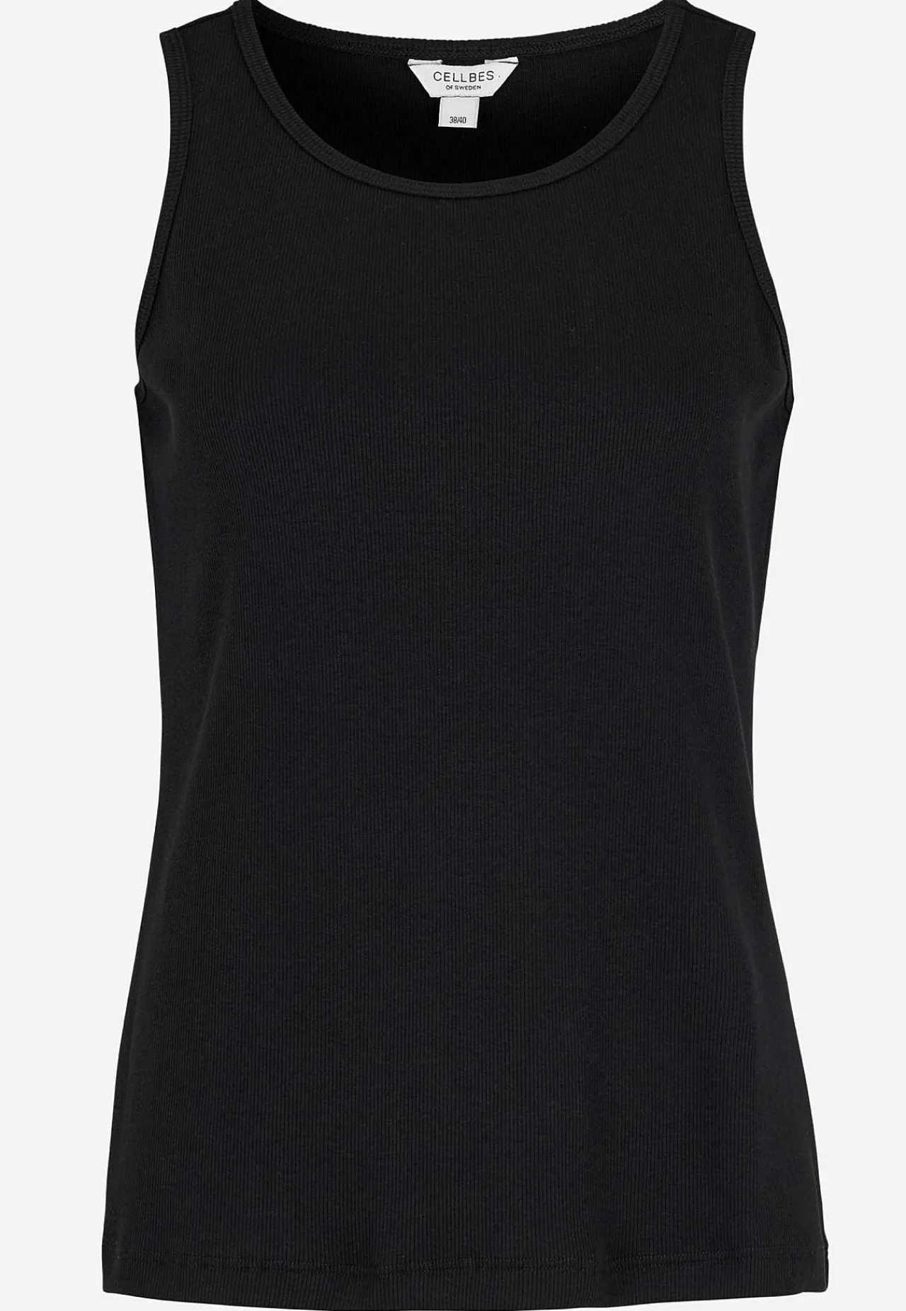 Tanktoppe|Toppe Og Tanktoppe-Cellbes of Sweden Ribbet singlet Sort