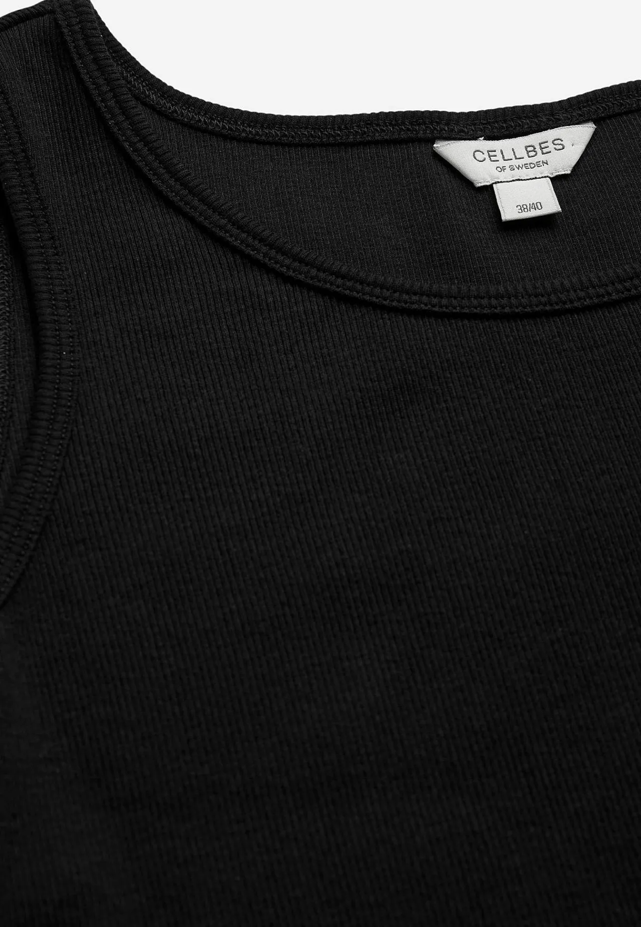Tanktoppe|Toppe Og Tanktoppe-Cellbes of Sweden Ribbet singlet Sort