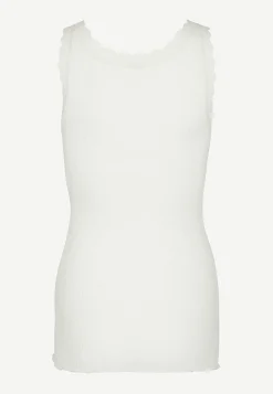 Tanktoppe- Ribbet singlet i silkemix | Cellbes