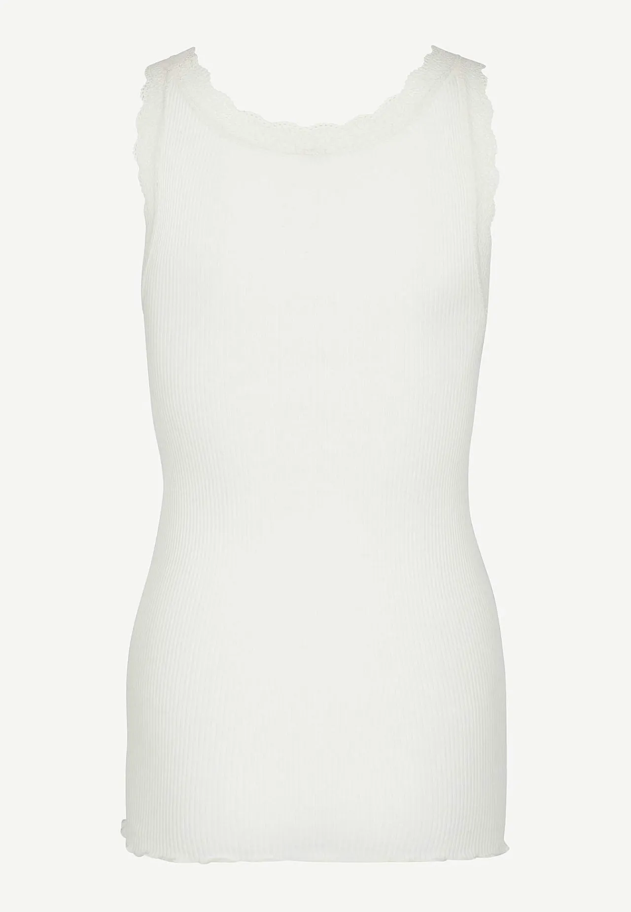 Tanktoppe- Ribbet singlet i silkemix | Cellbes