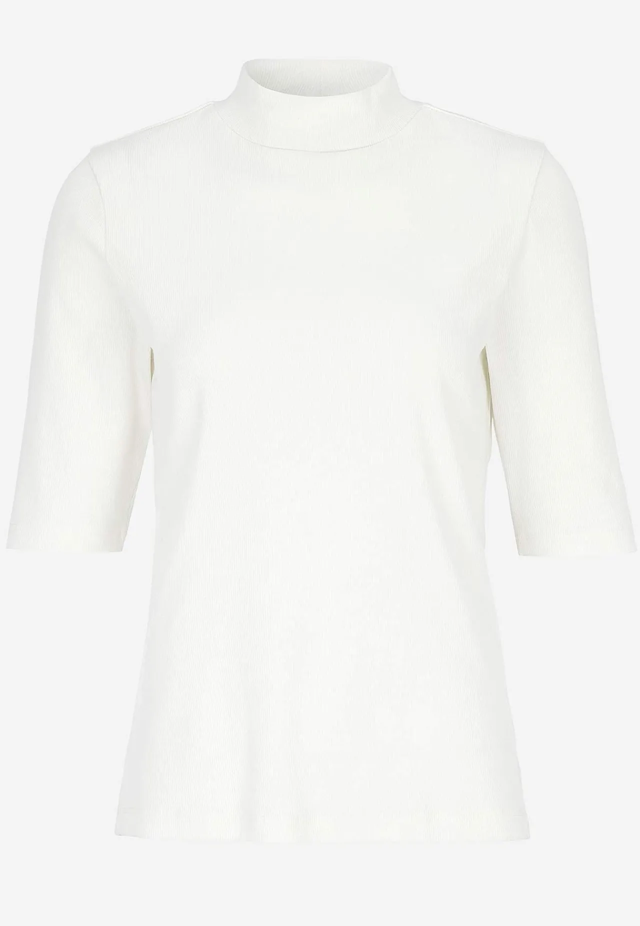 Poloskjorter|Toppe- Ribbet top med turtleneck Hvid