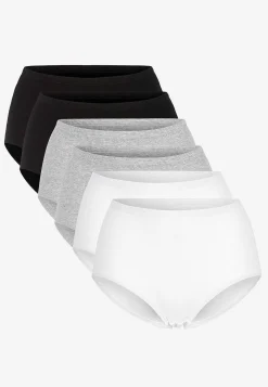 Undertøj|Flerpak Undertøj-Cellbes of Sweden Ribbet trusse i bomuld 6-pack Sort + Hvid + Gråmeleret
