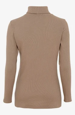 Poloskjorter|Toppe-Cellbes of Sweden Ribbet turtleneck trøje i økologisk bomuld Muldvarp