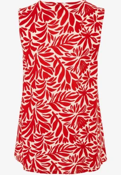 Mønstrede|Toppe-Cellbes of Sweden Ærmeløs jerseytop med v-udskæring Rød / Mønstret