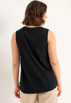 Toppe|Tanktoppe- Ærmeløs jerseytop med v-udskæring | Cellbes