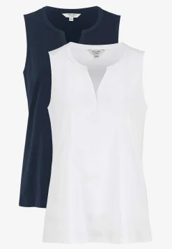 Tanktoppe-Cellbes of Sweden Ærmeløs top i økologisk bomuld 2-pack Hvid + Marine