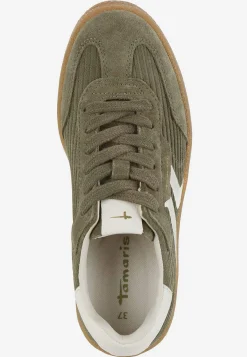 Sneakers|Lædersko- Ruskindssneakers med snøring Mørkegrøn