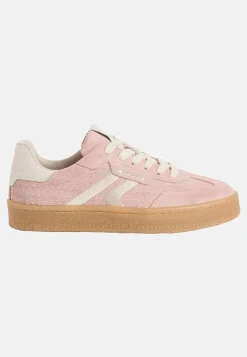 Sneakers|Lædersko-Tamaris Ruskindssneakers med snøring Lys rosa
