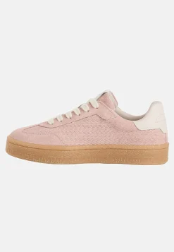Sneakers|Lædersko-Tamaris Ruskindssneakers med snøring Lys rosa