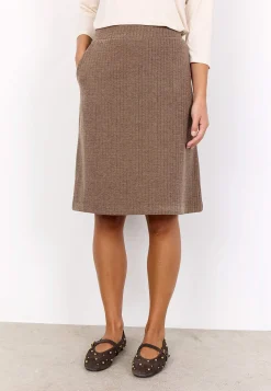 Nederdele-Soyaconcept Sildebensmønstret jerseynederdel Beige melange / Sildebensmønstret