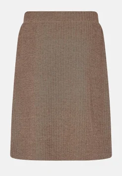 Nederdele-Soyaconcept Sildebensmønstret jerseynederdel Beige melange / Sildebensmønstret