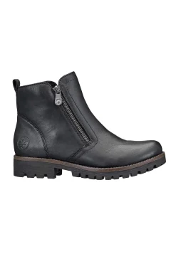 Lædersko|Boots- Skindstøvle med dobbelte lynlåse | Cellbes