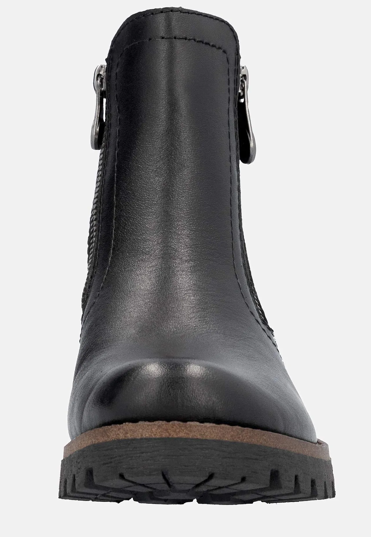 Lædersko|Boots- Skindstøvle med dobbelte lynlåse | Cellbes