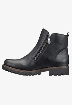 Lædersko|Boots- Skindstøvle med dobbelte lynlåse | Cellbes