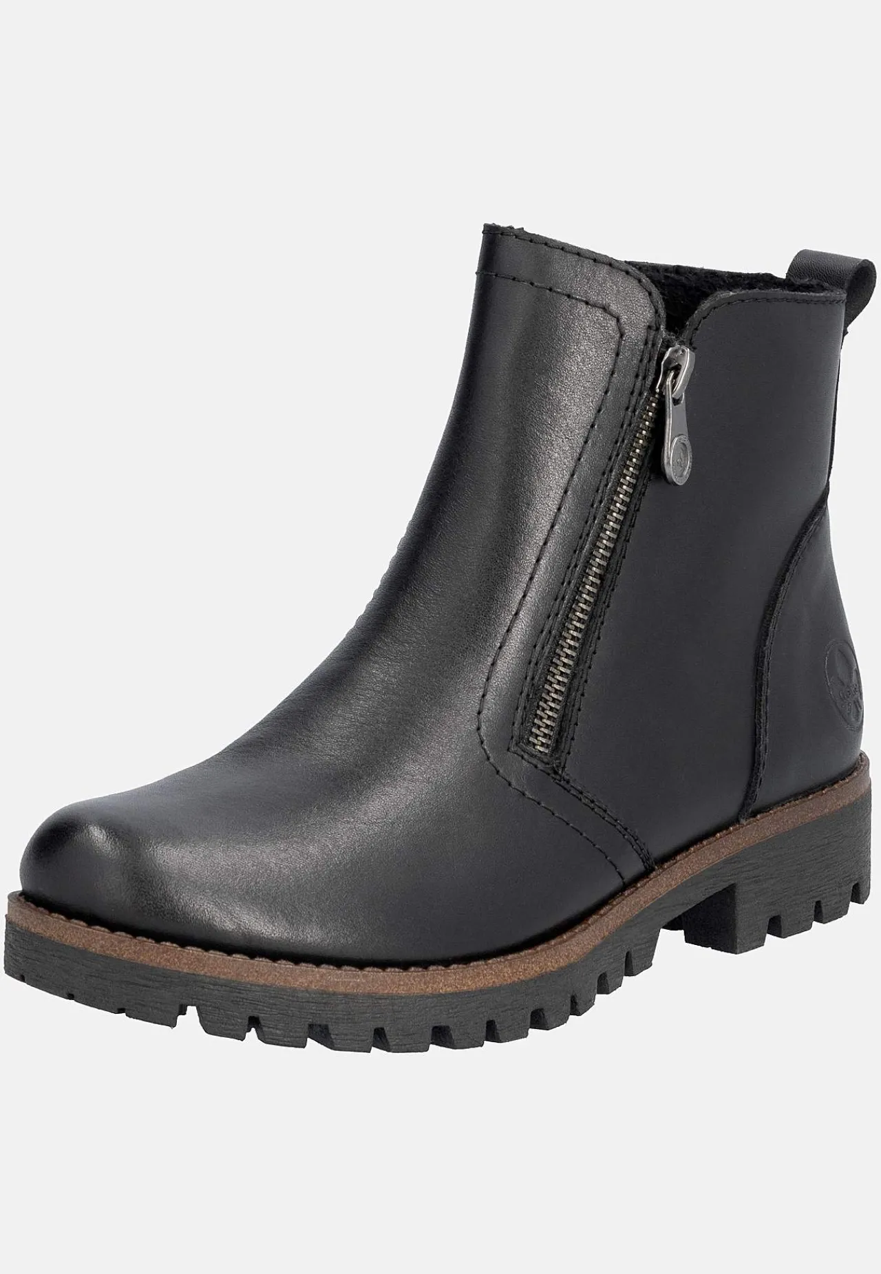 Lædersko|Boots- Skindstøvle med dobbelte lynlåse | Cellbes