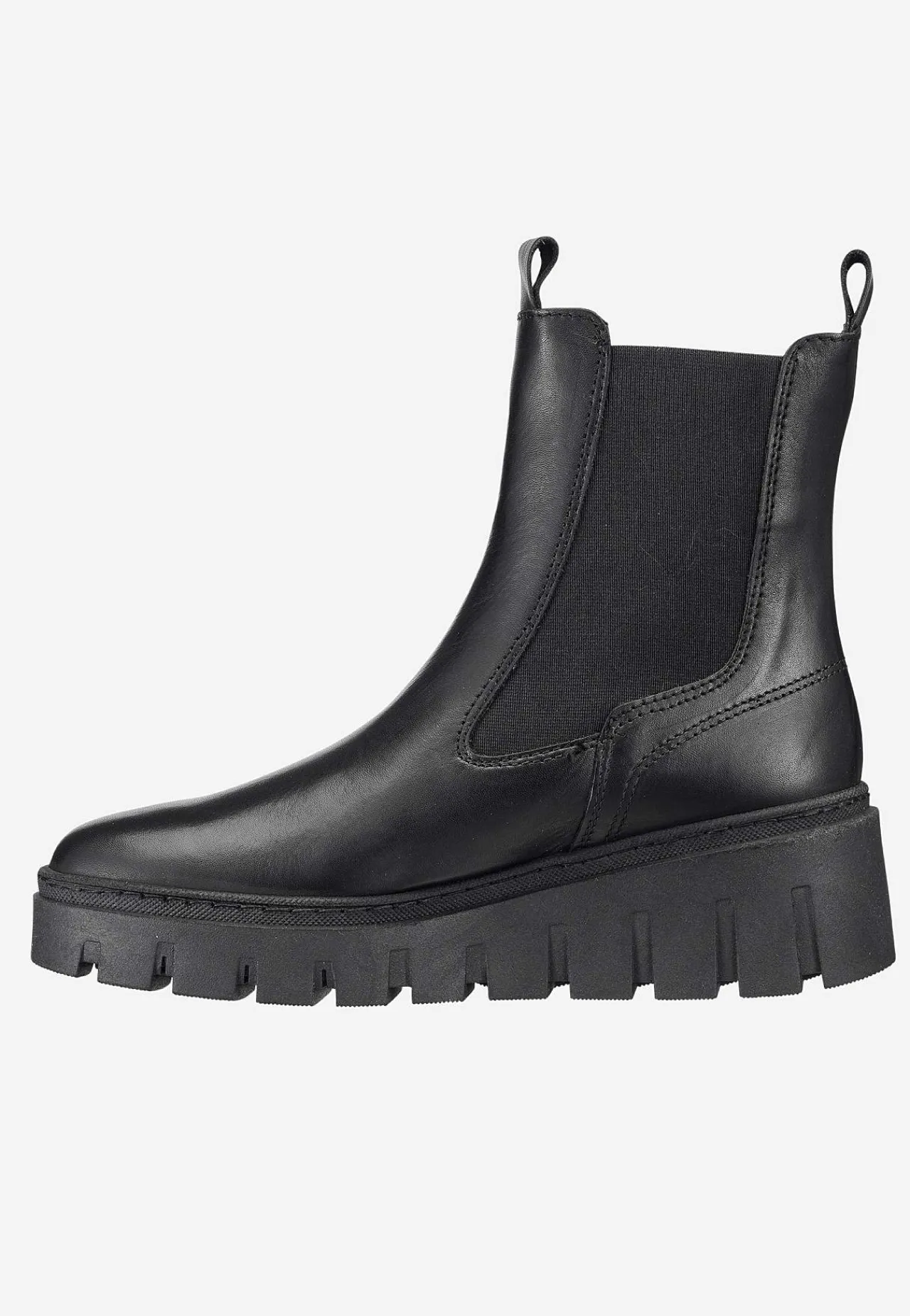 Lædersko|Boots- Skindstøvle med høj sål | Cellbes