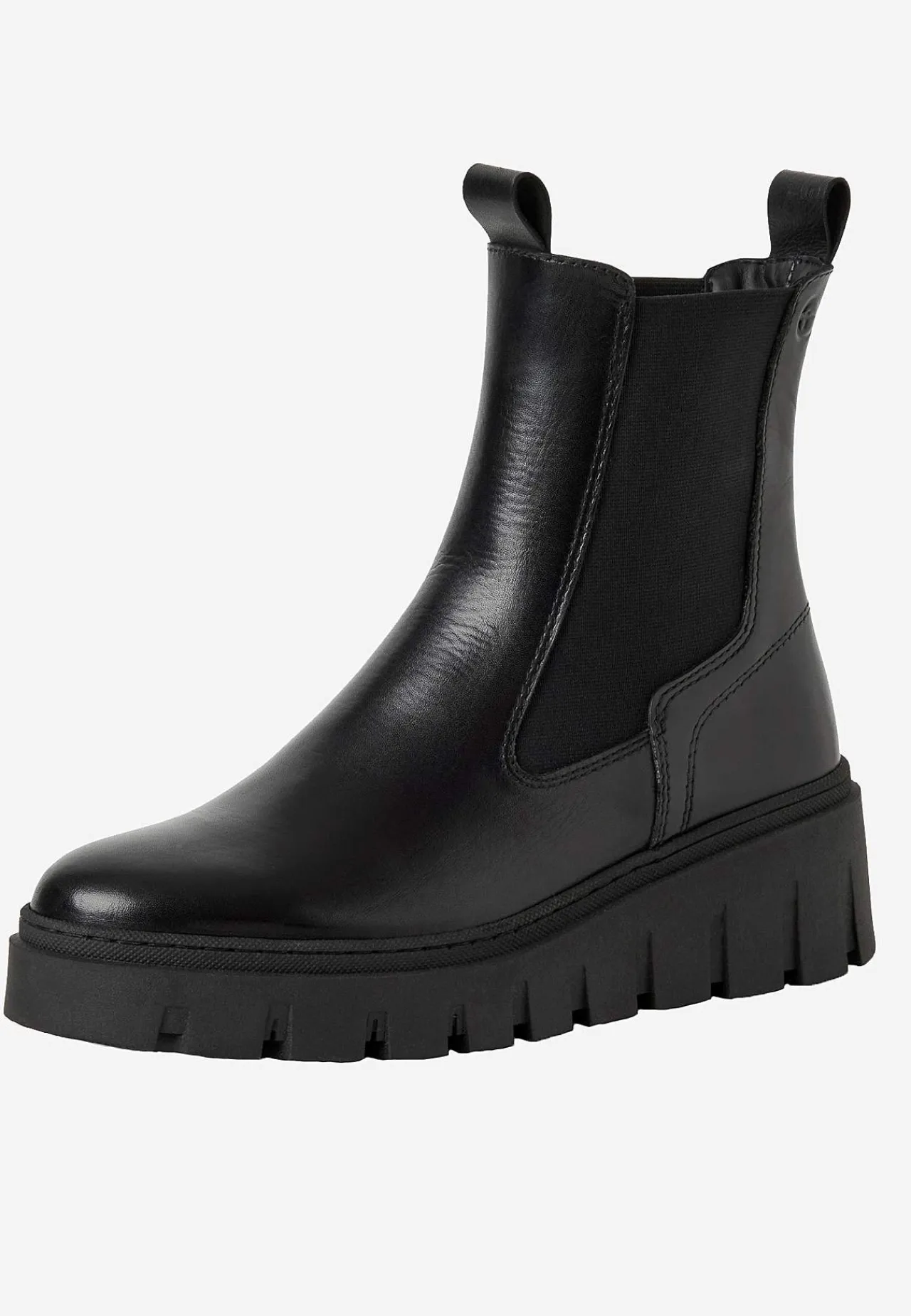 Lædersko|Boots- Skindstøvle med høj sål | Cellbes
