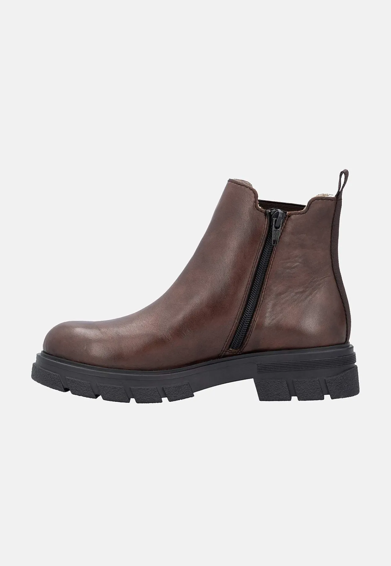 Lædersko|Boots-Rieker Skindstøvle med lynlås | Cellbes