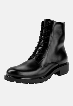 Lædersko|Boots-Ecco Skindstøvle med snøring Metropole Vienna | Cellbes