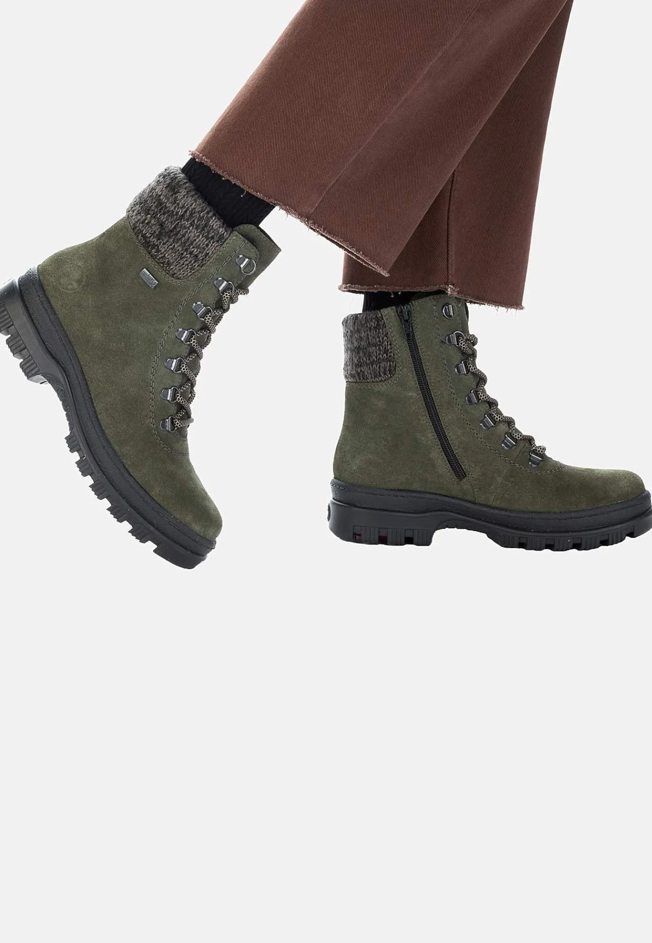 Lædersko|Boots-Rieker Skindstøvle med udtrækkelige crampons | Cellbes