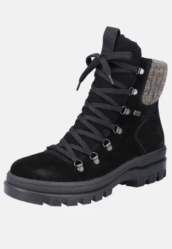 Lædersko|Boots- Skindstøvle med udtrækkelige crampons Sort