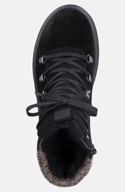 Lædersko|Boots- Skindstøvle med udtrækkelige crampons Sort