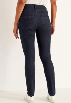 Høj Talje|Ankeljeans- Smalle jeans med høj talje - tre længder Jennifer Mørk denim / Ikke vasket