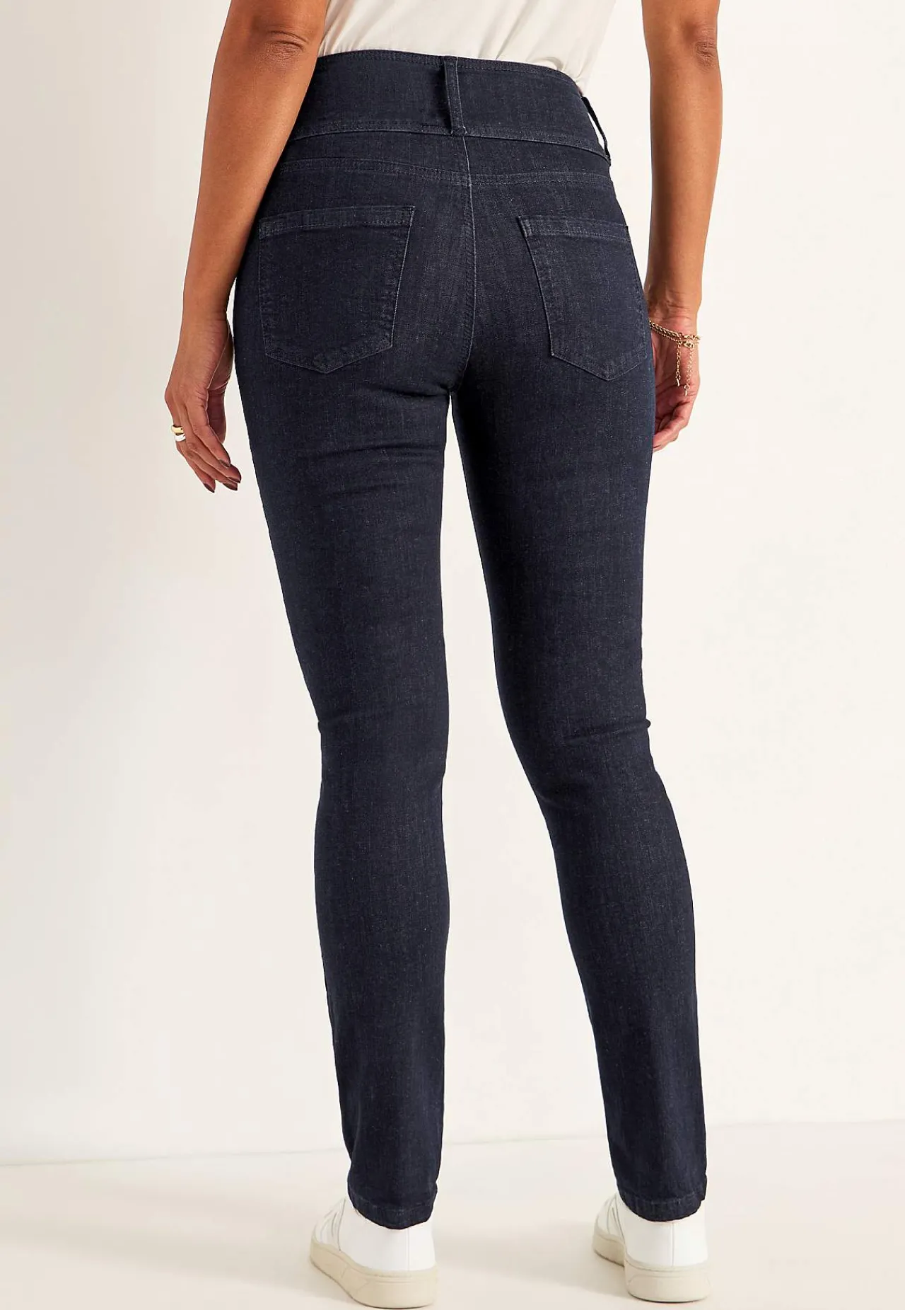 Høj Talje|Ankeljeans- Smalle jeans med høj talje - tre længder Jennifer Mørk denim / Ikke vasket