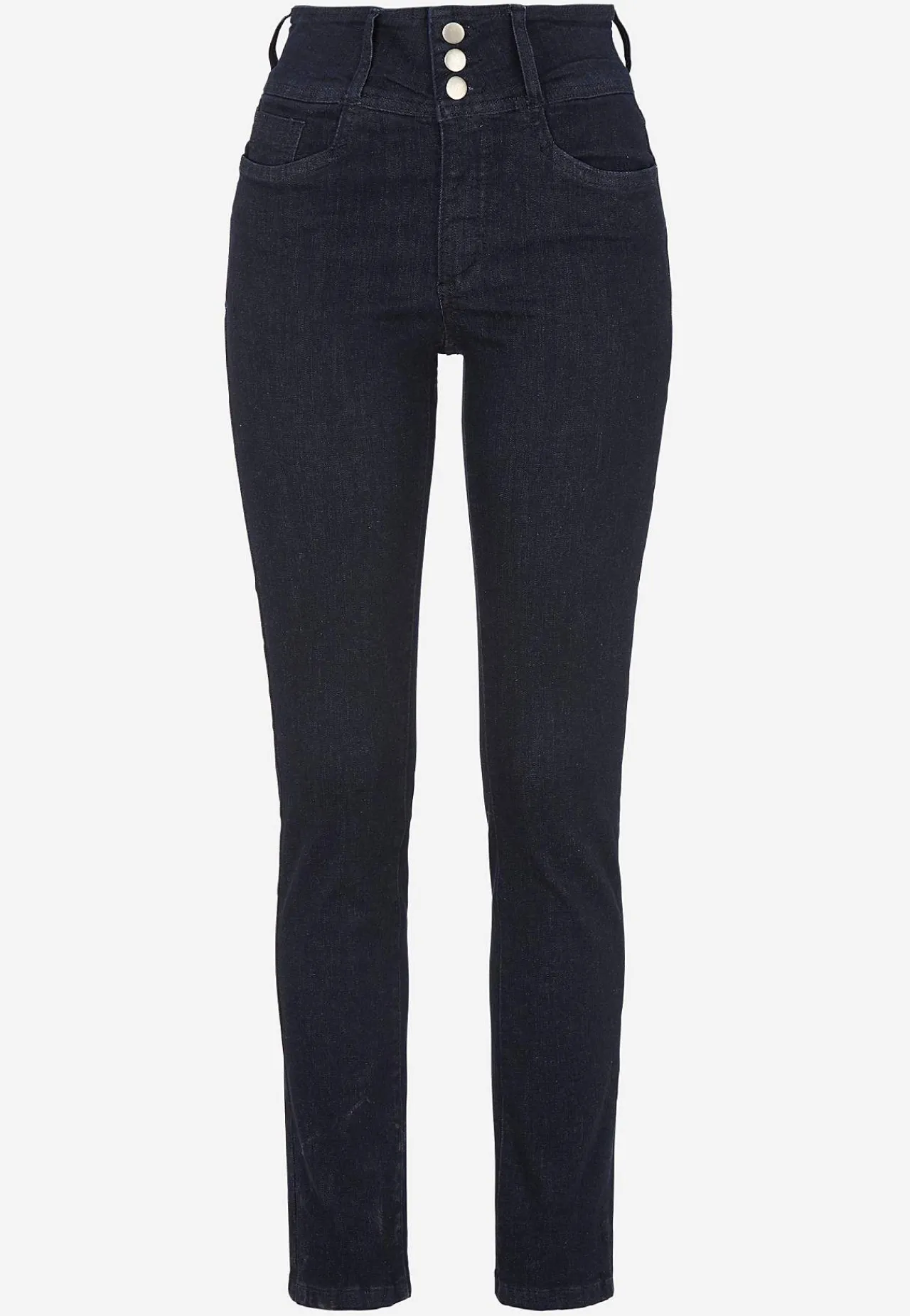 Høj Talje|Ankeljeans- Smalle jeans med høj talje - tre længder Jennifer Mørk denim / Ikke vasket