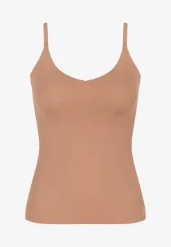 Tanktoppe|Toppe Og Tanktoppe- Sømløs top med justerbare skulderstropper ZERO Feel 2.0 Spaghetti top Brun