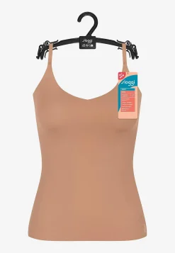 Tanktoppe|Toppe Og Tanktoppe- Sømløs top med justerbare skulderstropper ZERO Feel 2.0 Spaghetti top Brun