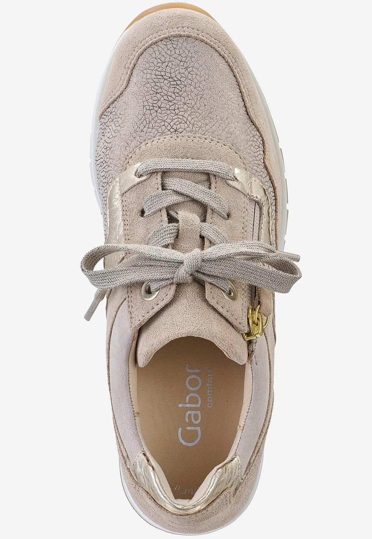 Sneakers|Lædersko-Gabor Sneakers Hallux valgus Beige / Guld