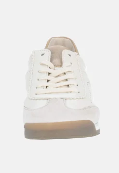 Sneakers|Lædersko- Sneakers i læder Lys beige